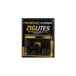 Avid Zig Lites Zig Rig Hakenköder - Schwarz  Perfekt für alle Zig Rig Rigs, die Farben wurden für maximalen visuellen Reiz ausgewählt und sind schwimmfähiger als Gummi- oder Plastikköder. Erhältlich in 10mm schwarz