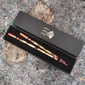Hand Made Flamed Sarkander Waggler Set Gift Box